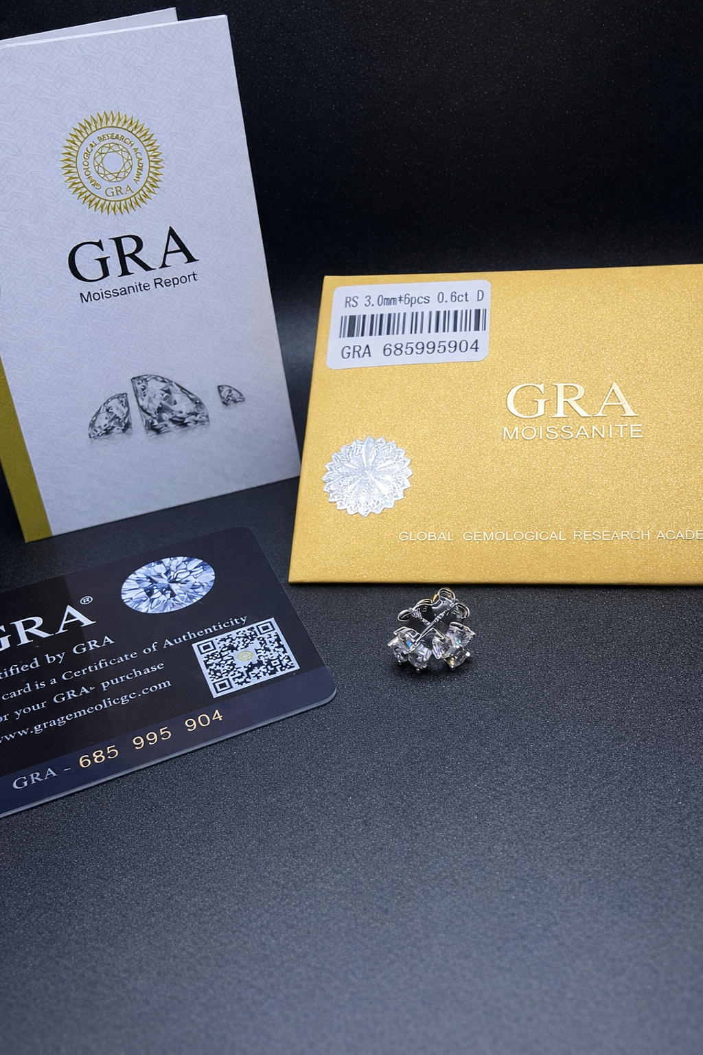 .925 Sterling Silver Moissanite Three Stone Flower 8.6mm Stud Earrings 0.6ct D Grade