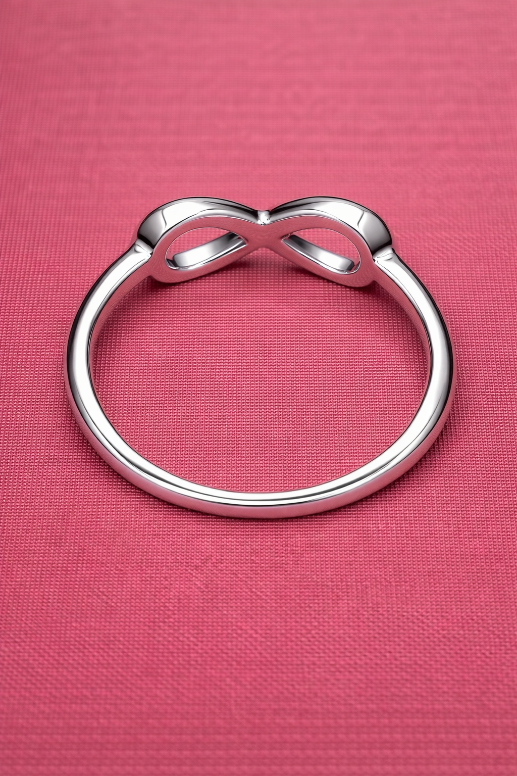 Rhodium Plated .925 Sterling Silver Clear CZ Infinity Ring