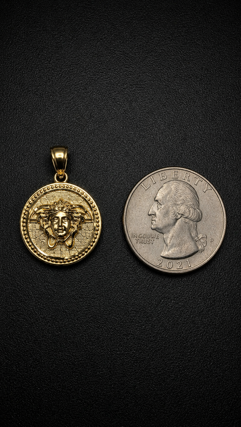 10K Yellow Gold Medusa Pendant