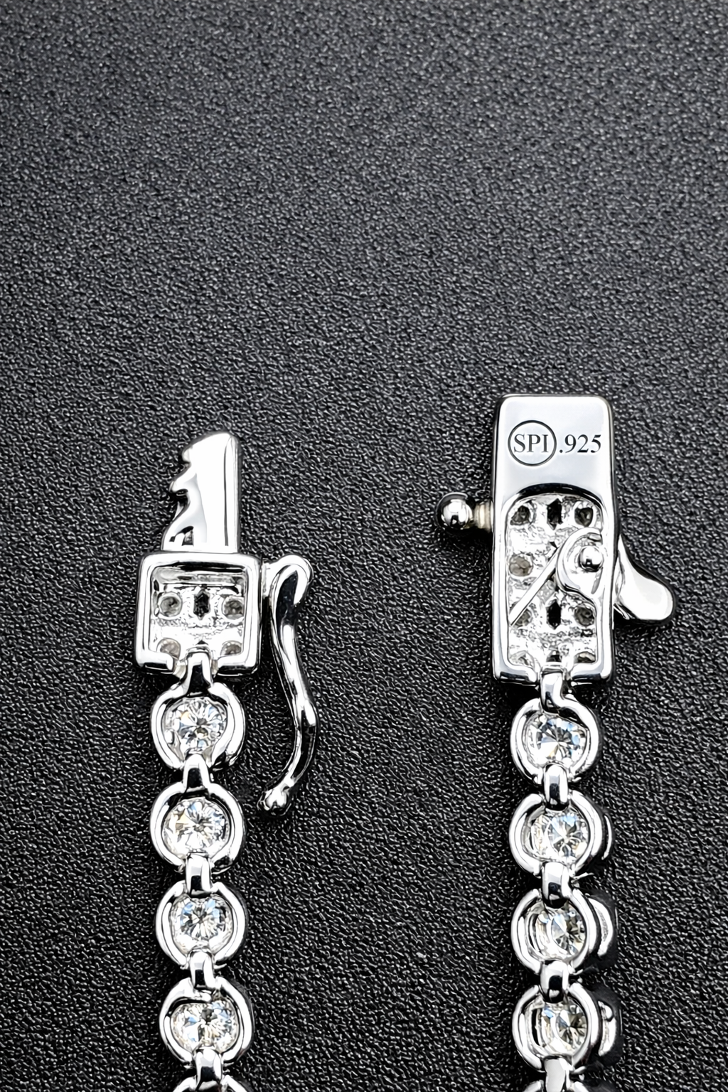 .925 Sterling Silver Rhodium Plated Round Moissanite 2.25mm Tennis Bracelet