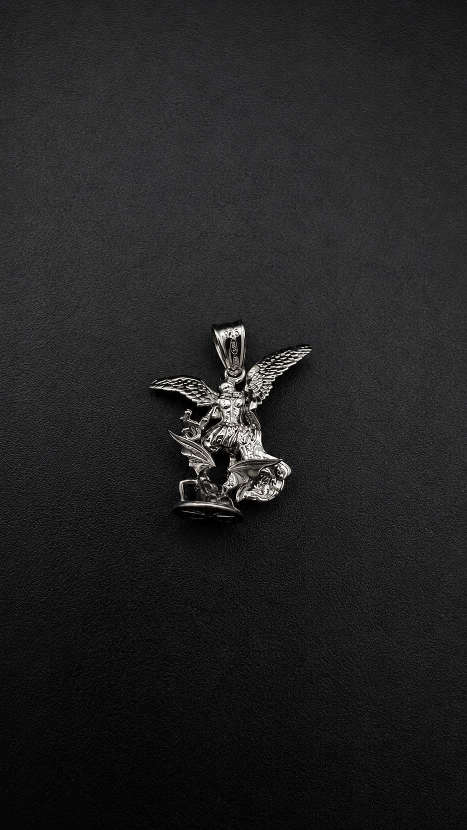 .925 Sterling Silver 3D San Miguel Archangel Pendant