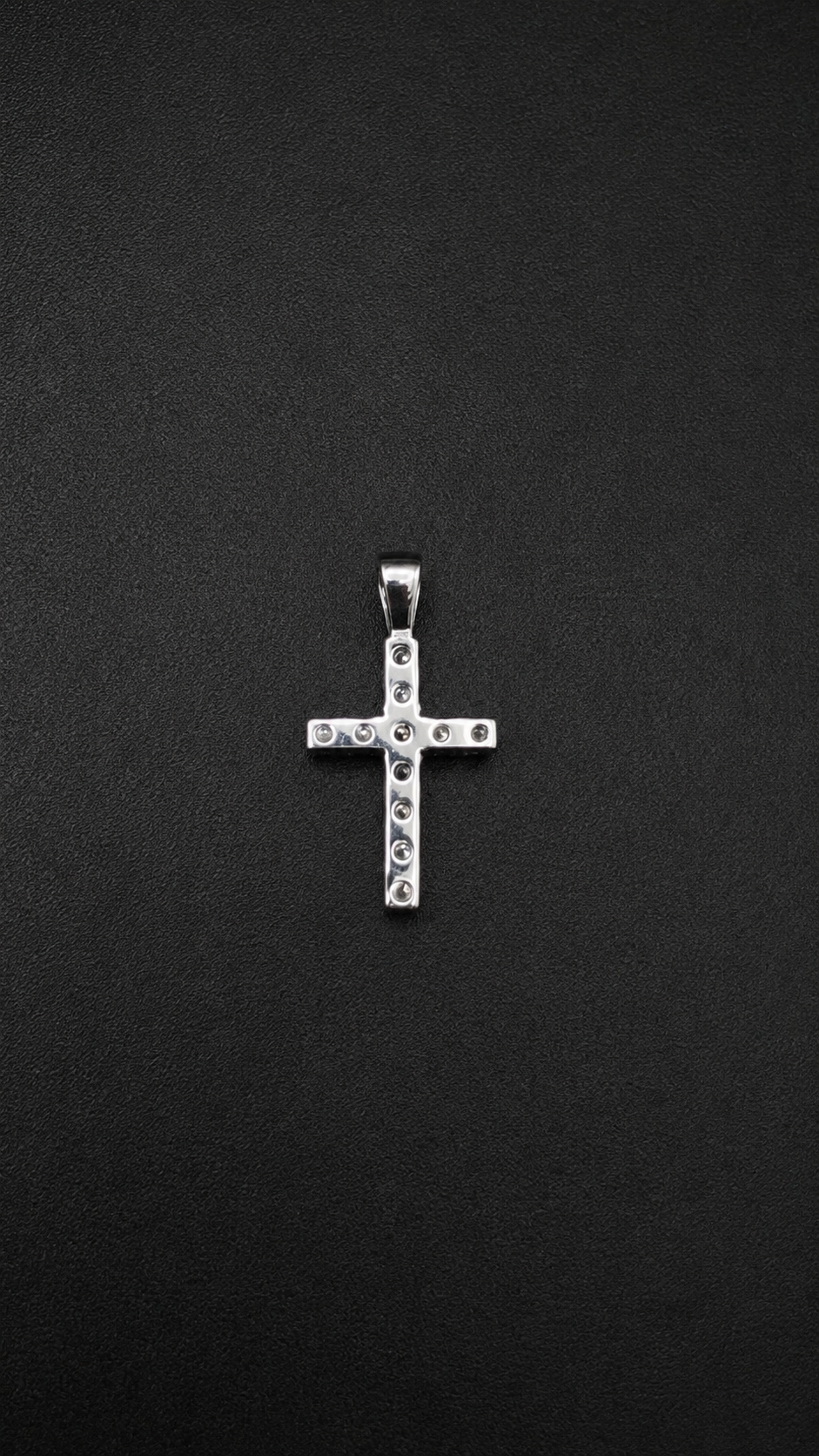 .925 Sterling Silver GRA Certified Moissanite Cross Pendant