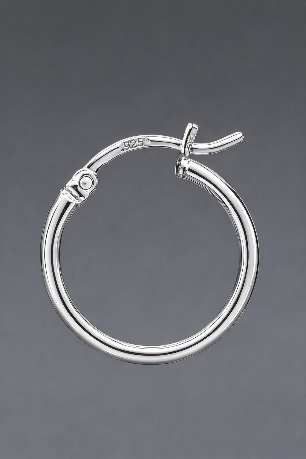.925 Sterling Silver Plain Hoop Earrings 2mm