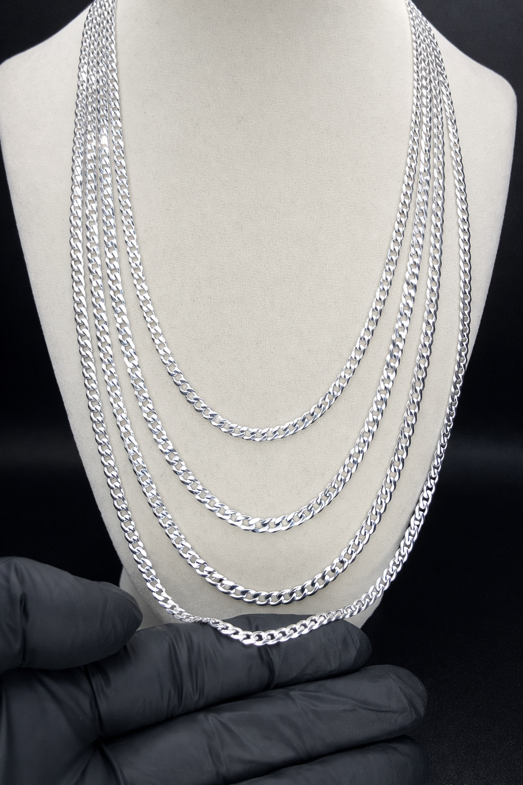 .925 Sterling Silver 100 Curb Chains 3.9mm