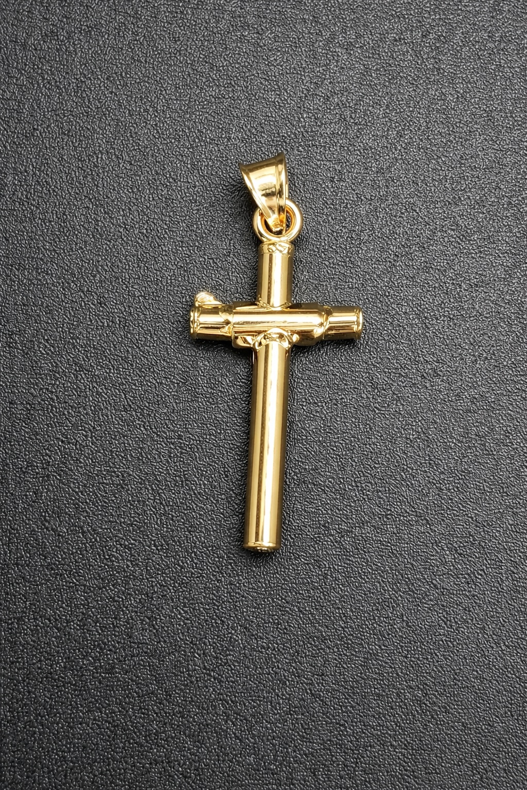 14 Karat Yellow Gold Crucifix Clear 12 Stone CZ Pendant