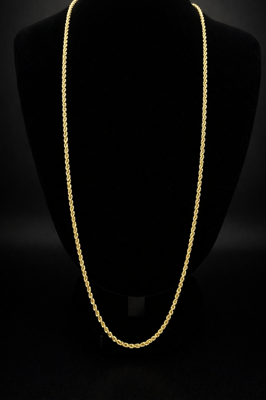 14K Yellow Gold Lightweight 2MM Rope Chains - Made In New York