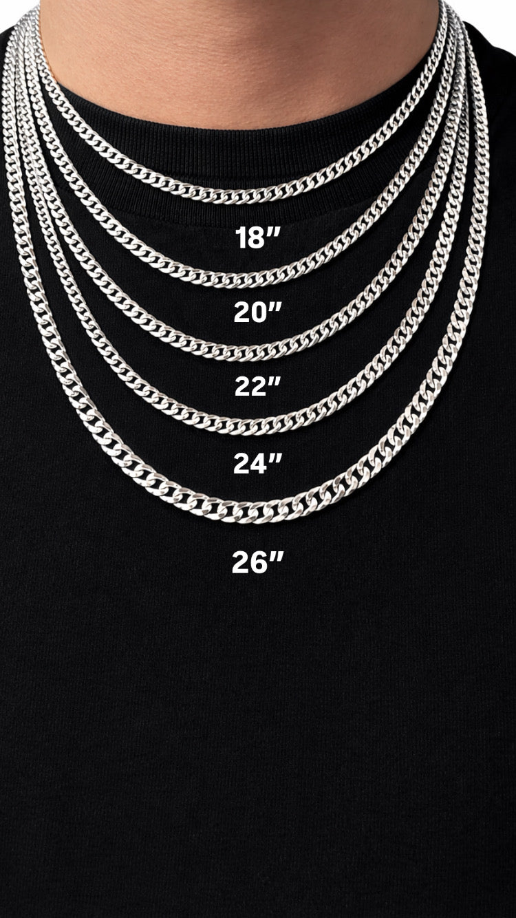 .925 Sterling Silver 100 Curb Chains 3.9mm