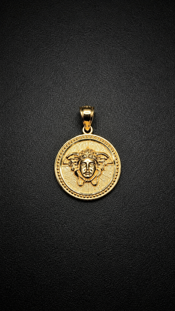 10K Yellow Gold Medusa Pendant