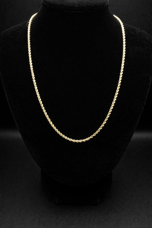 10K Yellow Gold Lightweight 2MM Rope Chain – Made in New York