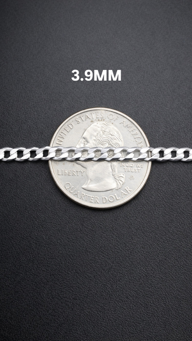 .925 Sterling Silver 100 Curb Chains 3.9mm
