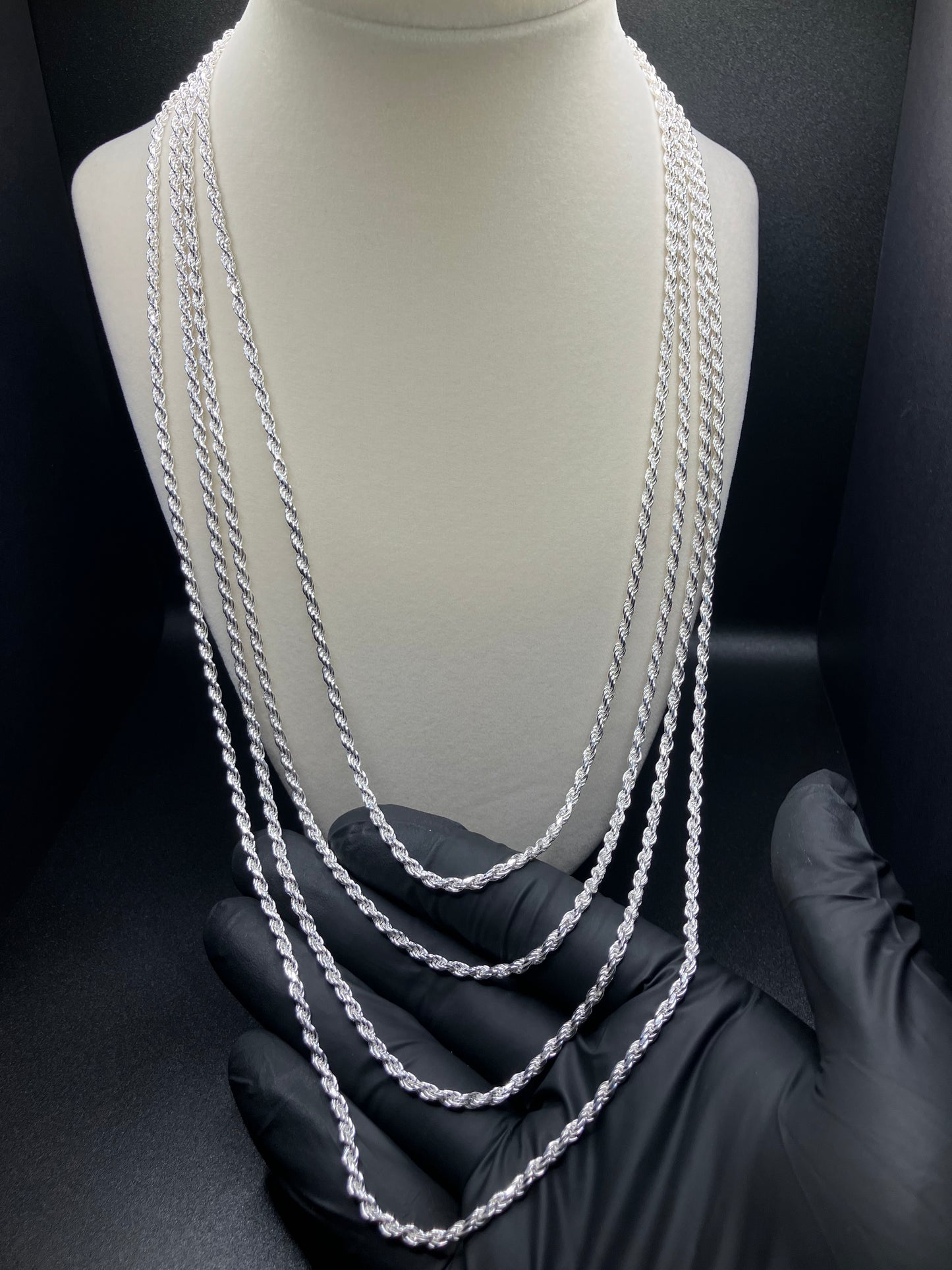2.8MM .925 Sterling Silver Rope Chain High Polished Made In Italy