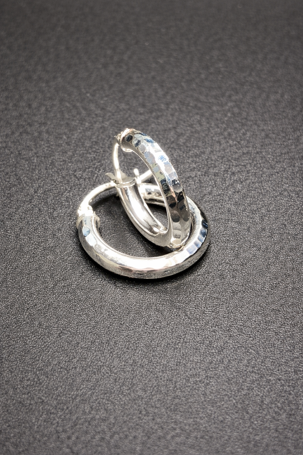 .925 Sterling Silver Diamond Cut Hoop Earrings 3mm Wide