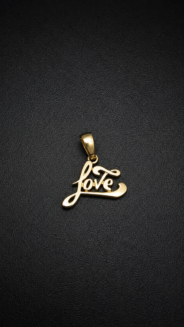 10K Yellow Gold Love Pendant