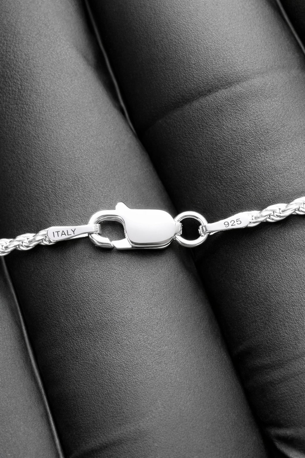 1.7MM .925 Sterling Silver Diamond Cut Rope Chain Made in Italy