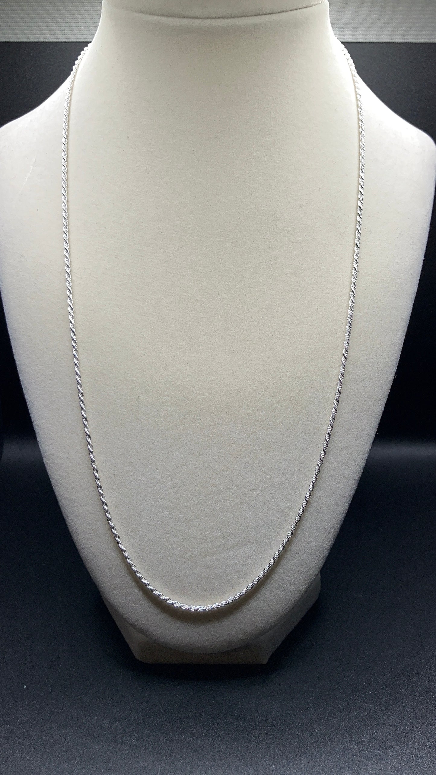 1.7MM .925 Sterling Silver Diamond Cut Rope Chain Made in Italy