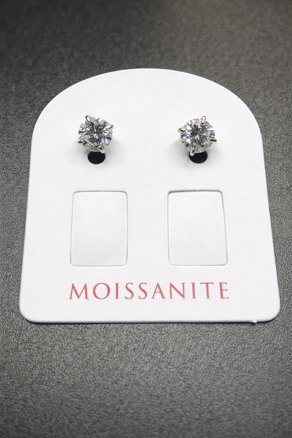 .925 Sterling Silver Moissanite Round Stone Stud 5mm Earrings 0.5ct D Grade