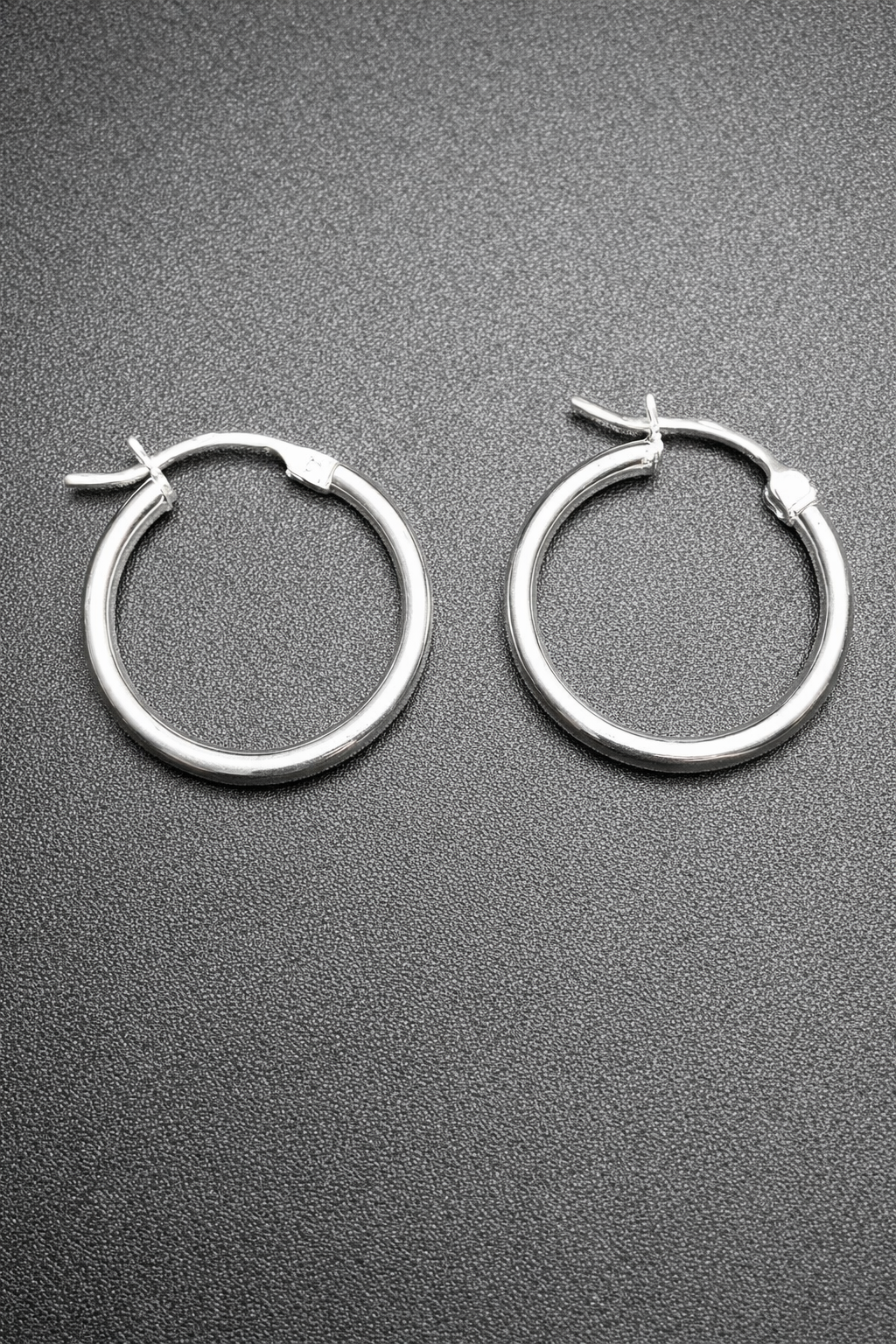 .925 Sterling Silver Plain Hoop Earrings 2mm
