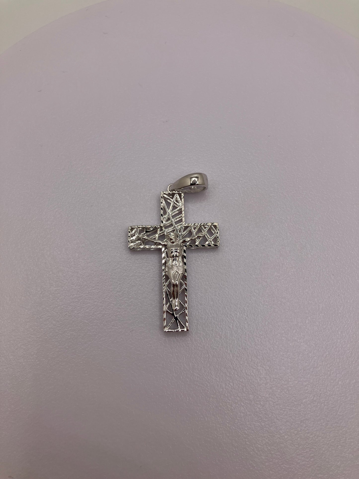 .925 Sterling Silver Crucifix Cross Hollow Pattern Design