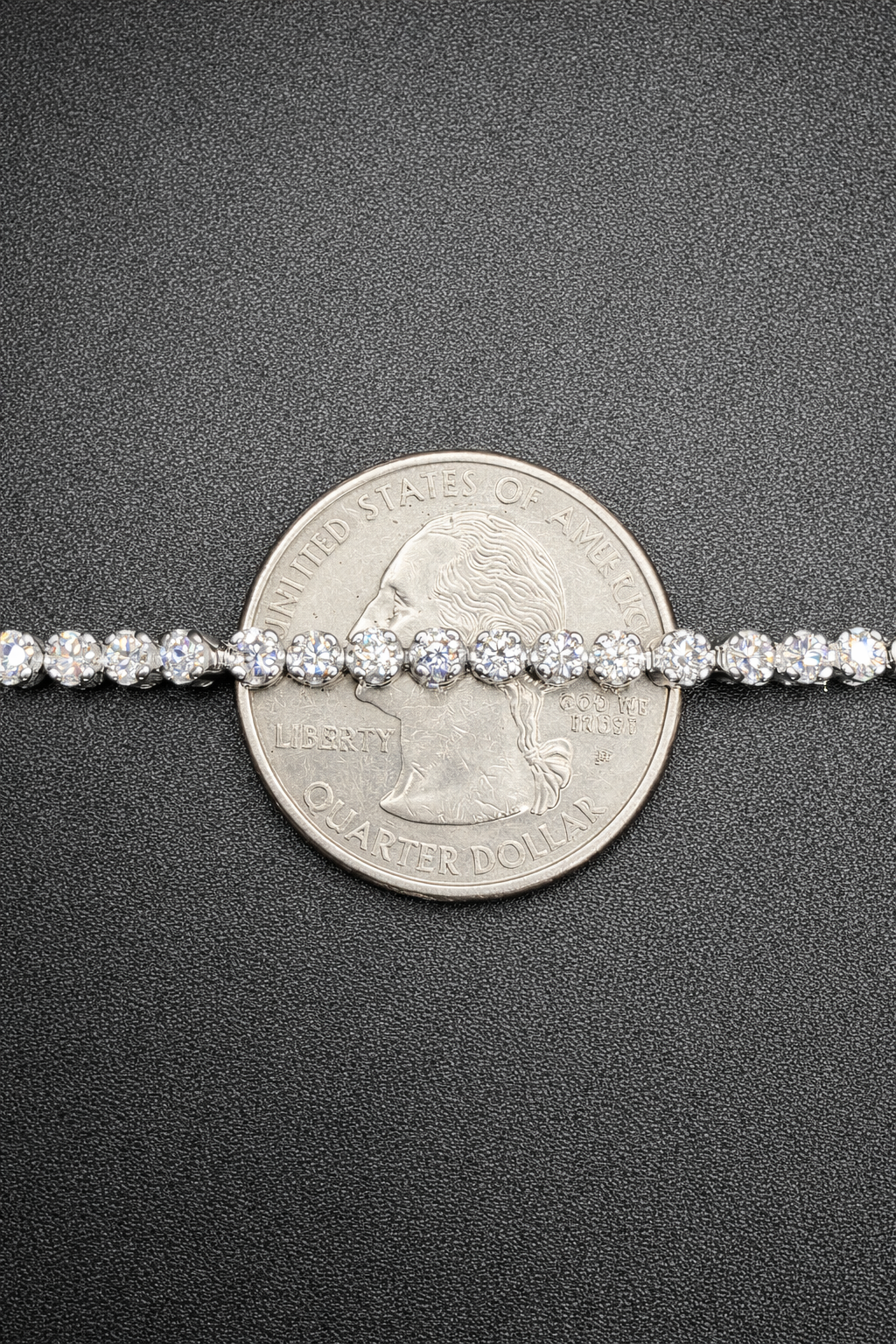.925 Sterling Silver Rhodium Plated Round Moissanite 2.25mm Tennis Bracelet