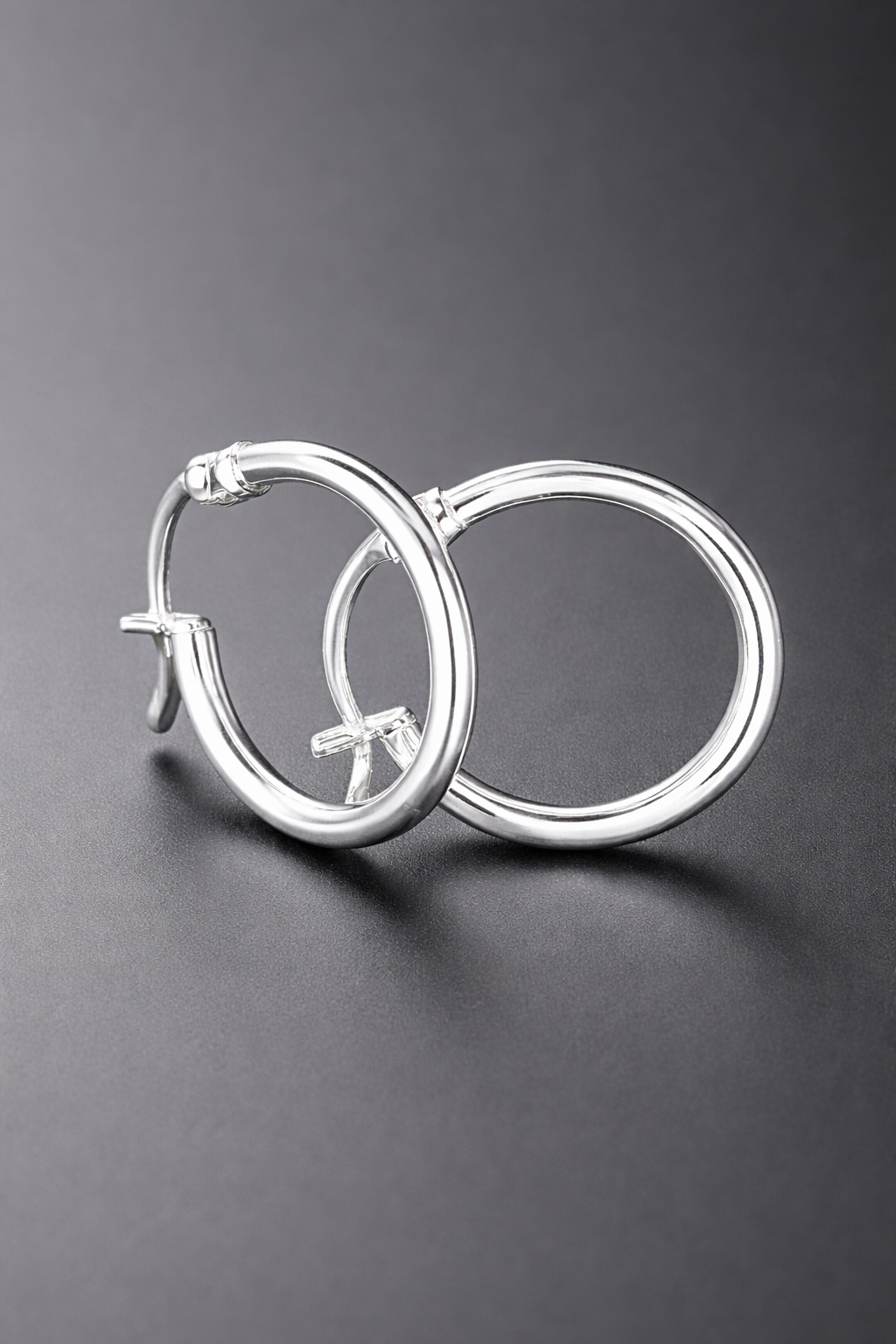 .925 Sterling Silver Plain Hoop Earrings 2mm