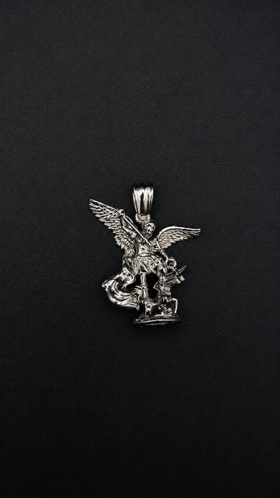 .925 Sterling Silver 3D San Miguel Archangel Pendant