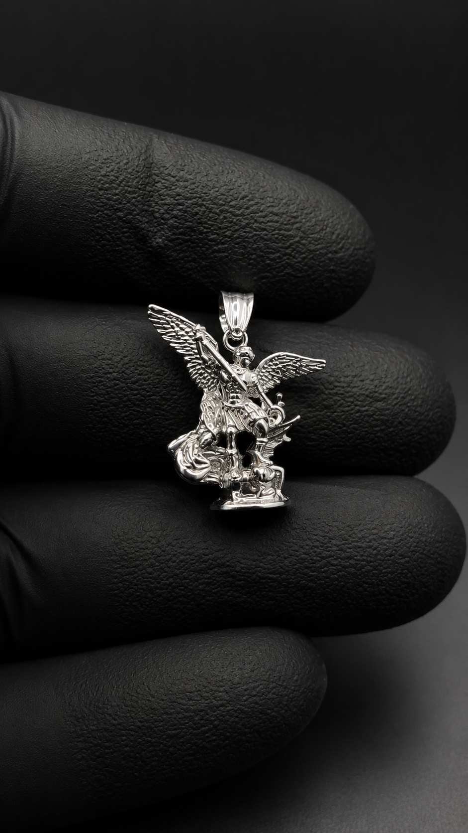 .925 Sterling Silver 3D San Miguel Archangel Pendant