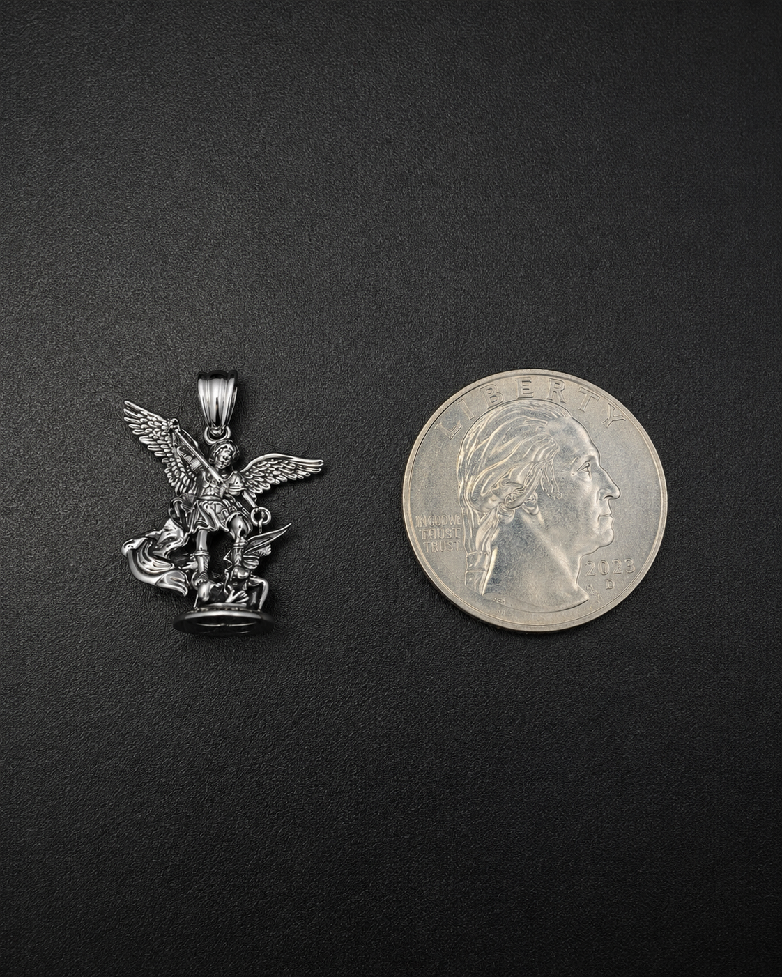 .925 Sterling Silver 3D San Miguel Archangel Pendant