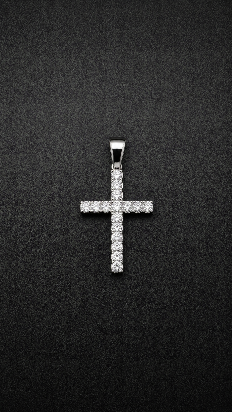 .925 Sterling Silver GRA Certified Moissanite Cross Pendant