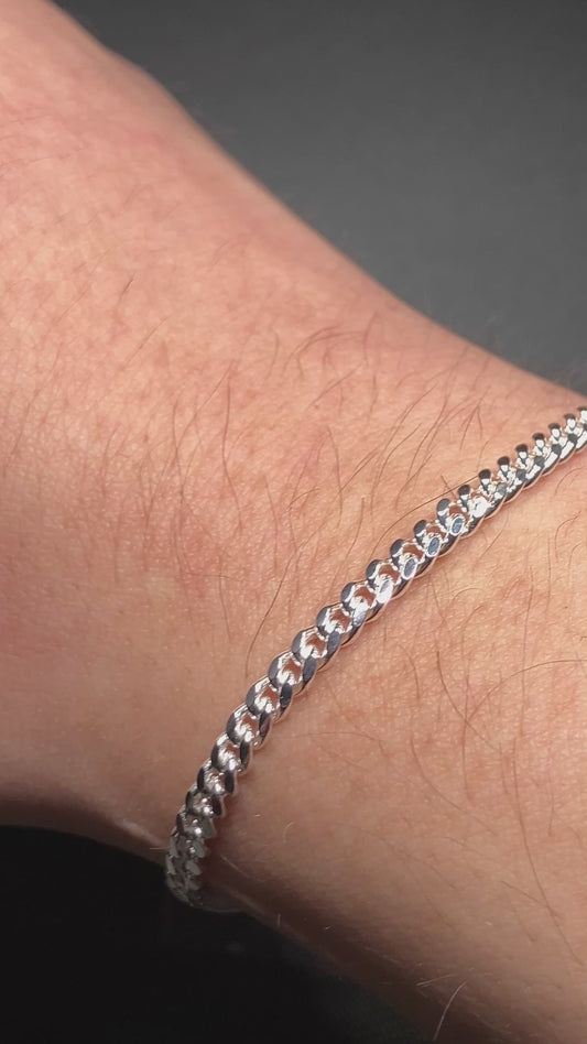 .925 Sterling Silver High Polish Miami Cuban 120 Bracelet 3.7mm